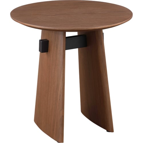 Eden Lamp Side Table in Walnut Veneer & Black